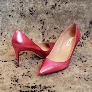 James Chan Pink Foil Pumps Size 10 Sexy Office